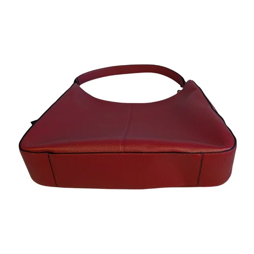 Twinset Milano – Torebka Hobo ze Skóry Naturalnej Bordowa - zdjęcie 9