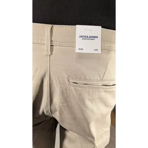 Beżowe Spodnie Bojówki Cargo Jack & Jones Regular W29 L30 - zdjęcie 6
