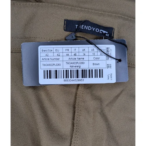 Brązowe Spodnie Materiałowe Trendyol Wide Leg 42 - zdjęcie 7