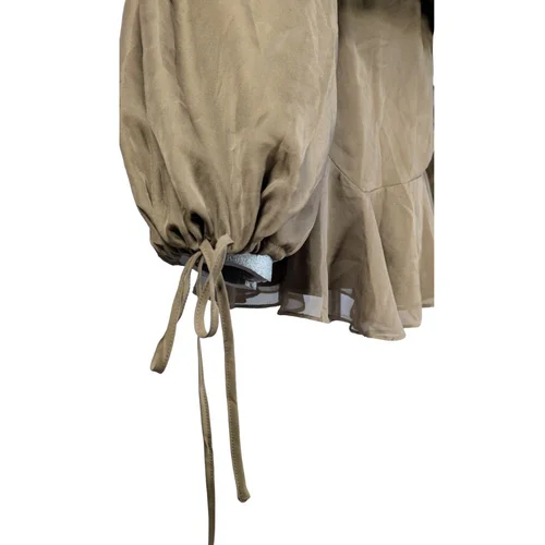 Oliwkowa Sukienka Mini Aria Cove z Falbanami 38 - zdjęcie 2