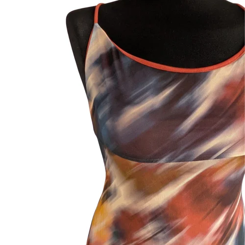 Wielokolorowa siateczkowa sukienka maxi ASOS DESIGN Abstrakcyjny wzór Rozmiar 40 - zdjęcie 6