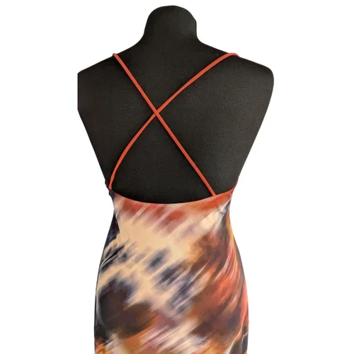 Wielokolorowa siateczkowa sukienka maxi ASOS DESIGN Abstrakcyjny wzór Rozmiar 40 - zdjęcie 8