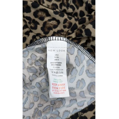 Sukienka Mini New Look w Panterkę Długi Rękaw 34 - zdjęcie 4
