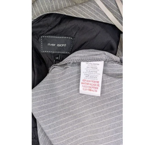 Szara Sukienka w Prążki Pinstripe River Island 40 - zdjęcie 3