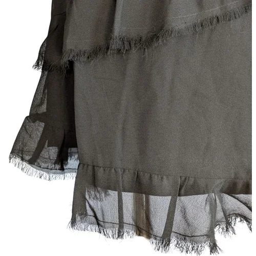 Czarna sukienka mini TOPSHOP Wiązanie na plecach Falbanki Rozmiar 34 - zdjęcie 9