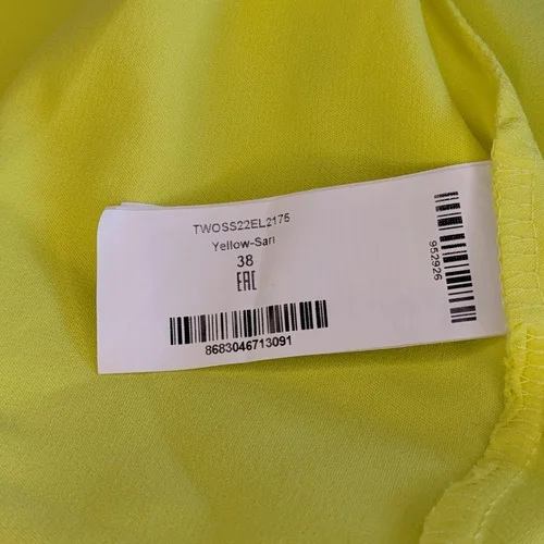 Żółta Sukienka Mini TRENDYOL na Ramiączkach z Falbankami Rozmiar 38 M - zdjęcie 8