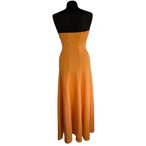 Pomarańczowa Sukienka Wieczorowa Maxi ASOS DESIGN Gorsetowa Bandeau Rozmiar 38 M - zdjęcie 7