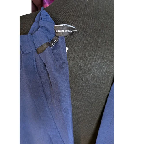 ASOS Design – Granatowa Plisowana Sukienka Midi Halter 42 (Talia 78 cm) - zdjęcie 6