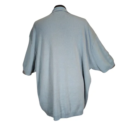 Błękitne Dzianinowe Polo w Kwiaty Topman XXL - zdjęcie 5