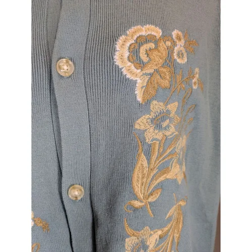 Błękitne Dzianinowe Polo w Kwiaty Topman XXL - zdjęcie 6