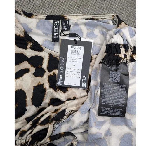 Krótki Top w Panterkę z Długim Rękawem Pieces R. M - zdjęcie 3