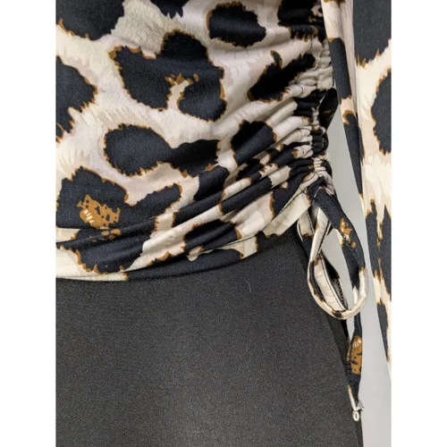 Krótki Top w Panterkę z Długim Rękawem Pieces R. M - zdjęcie 4