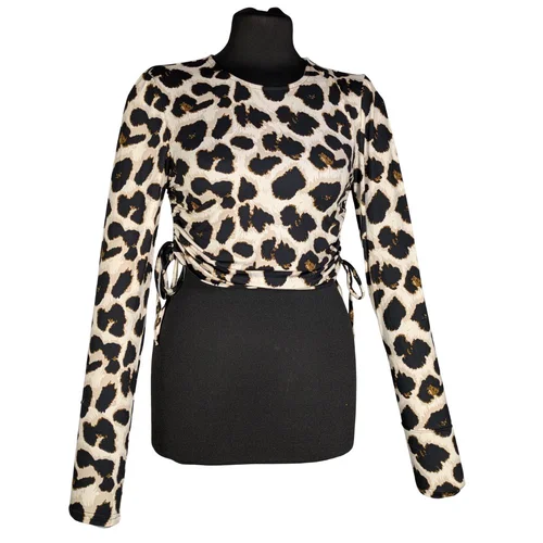 Krótki Top w Panterkę z Długim Rękawem Pieces R. M - zdjęcie 6