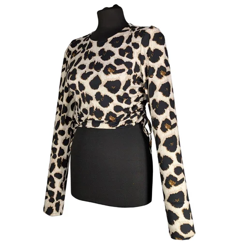 Krótki Top w Panterkę z Długim Rękawem Pieces R. M - zdjęcie 7