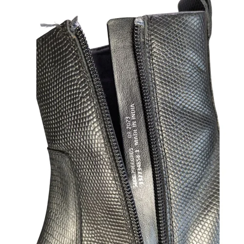 Topshop Botki Skórzane Czarne Square Toe Wężowe 36 - zdjęcie 2