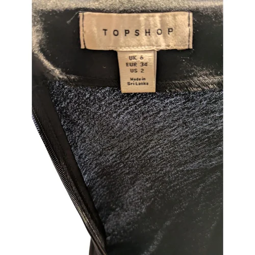 Topshop – Czarna Satynowa Spódnica Maxi z Wiązaniem – 34 (XS) - zdjęcie 2