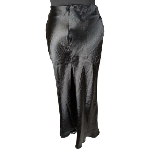 Topshop – Czarna Satynowa Spódnica Maxi z Wiązaniem – 34 (XS) - zdjęcie 6