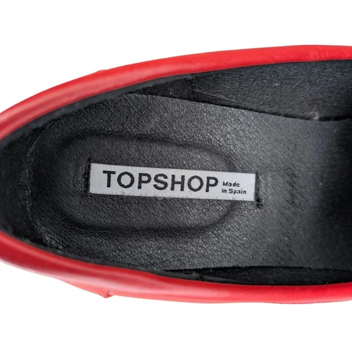 Czerwone skórzane loafersy damskie TOPSHOP Penny Loafers Rozmiar 40 - zdjęcie 6