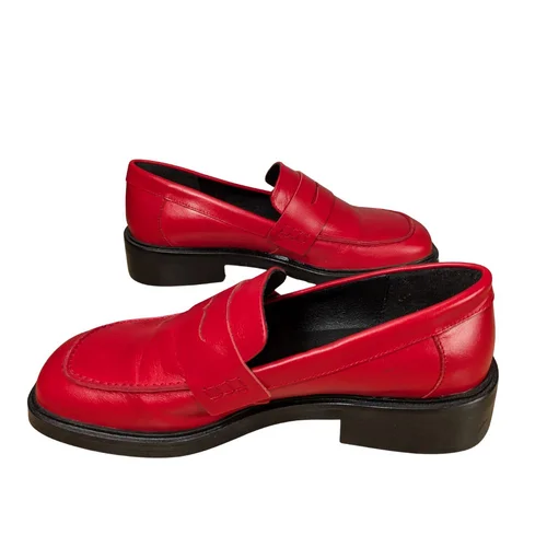 Topshop – Czerwone Skórzane Loafersy Penny – 40 - zdjęcie 10