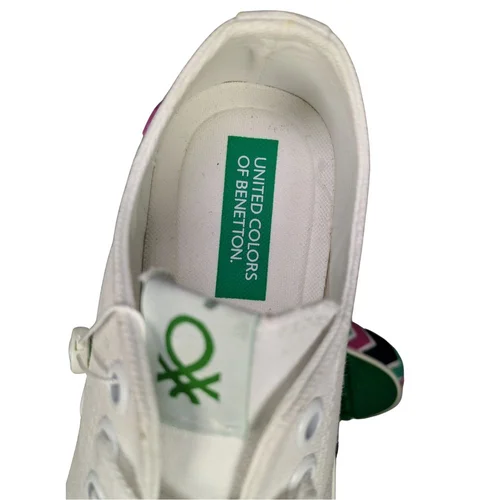 Białe Trampki Damskie Benetton z Kolorową Podeszwą 37 - zdjęcie 7