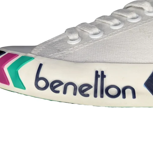 Białe Trampki Damskie Benetton z Kolorową Podeszwą 37 - zdjęcie 11