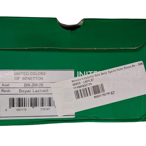 Białe Trampki Damskie Benetton z Kolorową Podeszwą 37 - zdjęcie 15