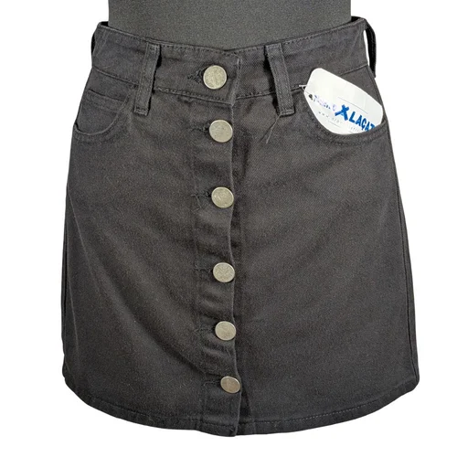 Trend Alaçatı – Czarna Spódnica Jeansowa Button-Down 36 (S) - zdjęcie 2