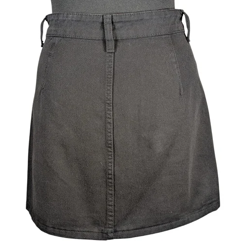 Czarna Spódnica Jeansowa Mini na Guziki Trend Alaçatı 36 - zdjęcie 7