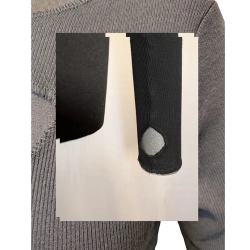 Trendyol – Czarny Top z Długim Rękawem (Otwór na Kciuk) 40 (L) - zdjęcie 6