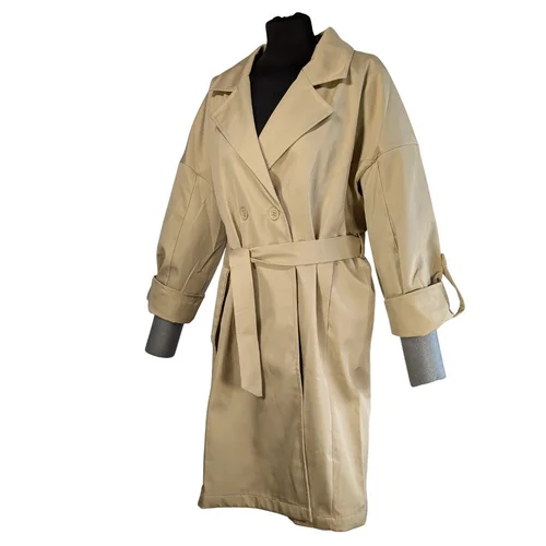 Płaszcz Trench Dwurzędowy Trendyol Beżowy Rozmiar 42 (XL) - zdjęcie 3