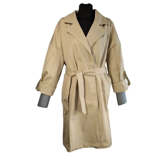Płaszcz Trench Dwurzędowy Trendyol Beżowy Rozmiar 42 (XL) - zdjęcie 5