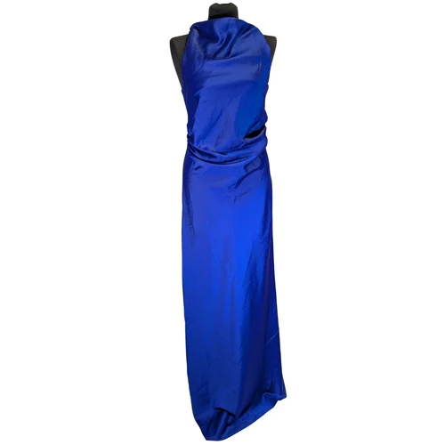 Trendyol – Satynowa Suknia Maxi z Drapowaniem Royal Blue 36 - zdjęcie 2