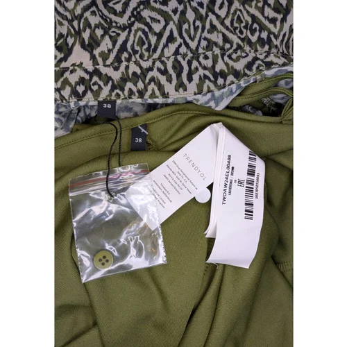 Sukienka Mini Kopertowa Trendyol Khaki Wzór Ikat Rozmiar 38 - zdjęcie 4