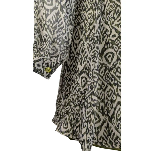 Sukienka Mini Kopertowa Trendyol Khaki Wzór Ikat Rozmiar 38 - zdjęcie 10