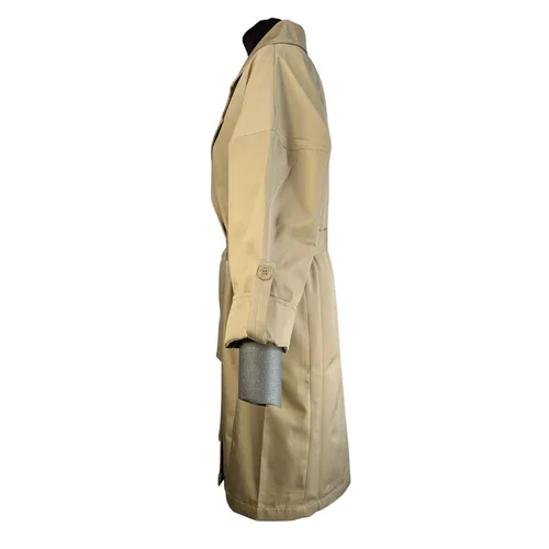 Płaszcz Trench Dwurzędowy Trendyol Beżowy Rozmiar 42 (XL) - zdjęcie 6