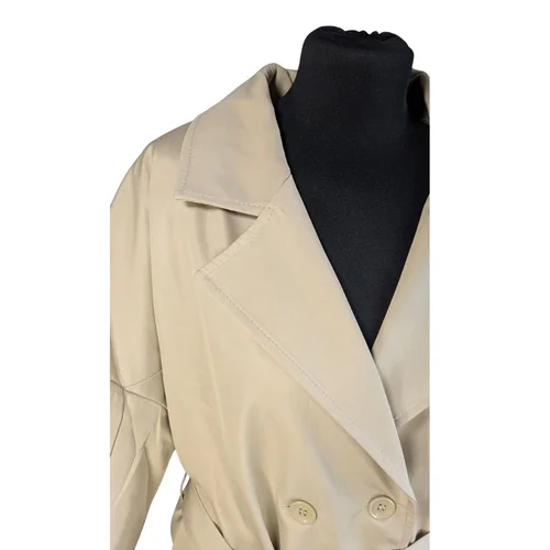 Płaszcz Trench Dwurzędowy Trendyol Beżowy Rozmiar 42 (XL) - zdjęcie 7