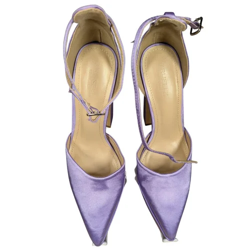 Truffle Collection – Fioletowe Satynowe Czółenka na Platformie – 39 - zdjęcie 6