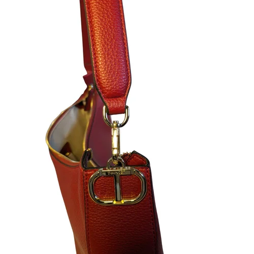 Twinset – Czerwona Torebka Hobo Rosso V (Złote Detale) - zdjęcie 6