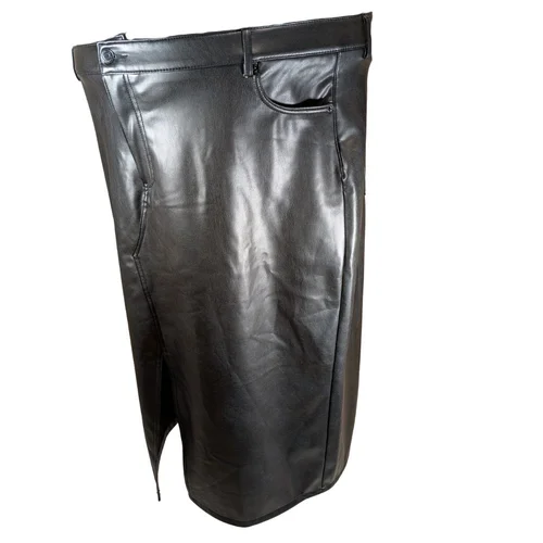 Spódnica Midi z Eko-Skóry Vero Moda Curve Czarna 54 - zdjęcie 3