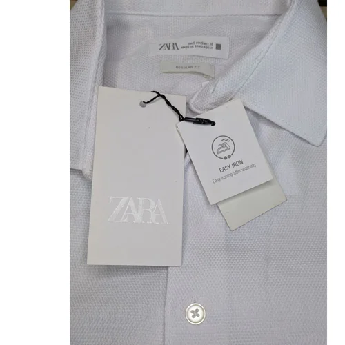 Biała Męska Koszula Zara Easy Iron Regular Fit S - zdjęcie 9