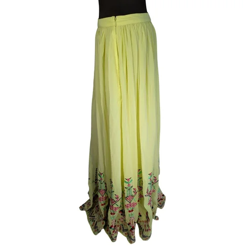 Żółta Spódnica Maxi NES Haft Cekiny 40 - zdjęcie 6