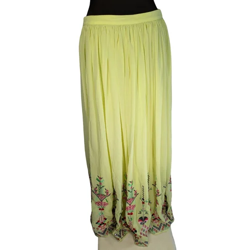 Żółta Spódnica Maxi NES Haft Cekiny 40 - zdjęcie 9