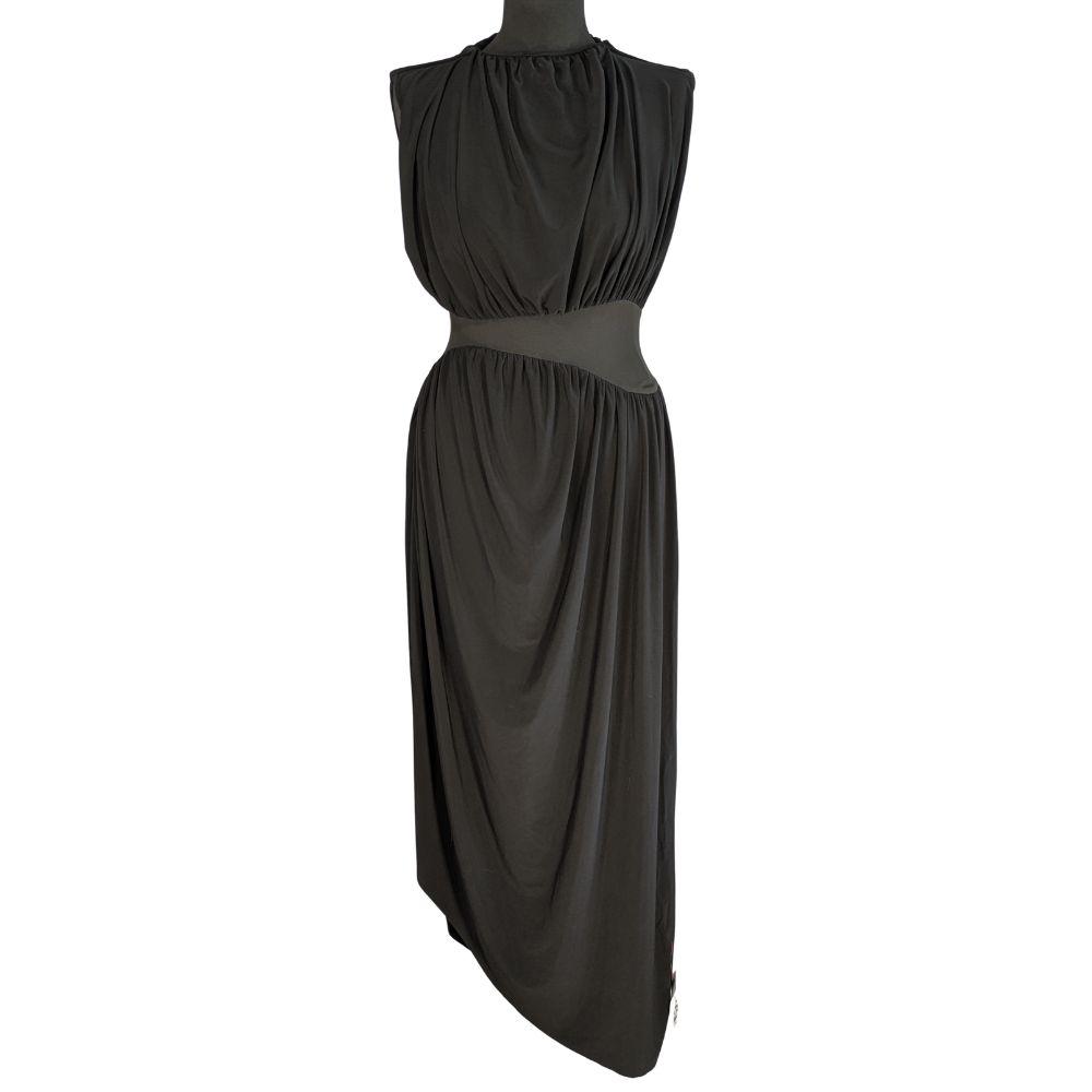 Czarna sukienka maxi ASOS DESIGN z drapowaniem – widok z przodu