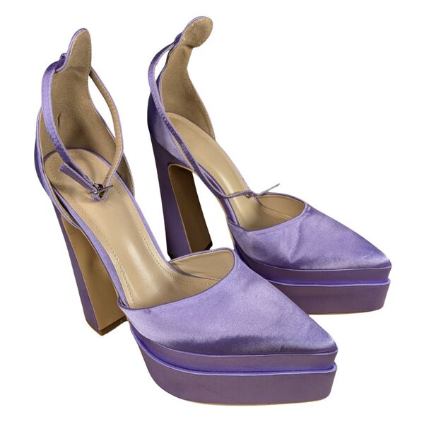 Truffle Collection – Satynowe Czółenka Platformy Liliowe R. 39