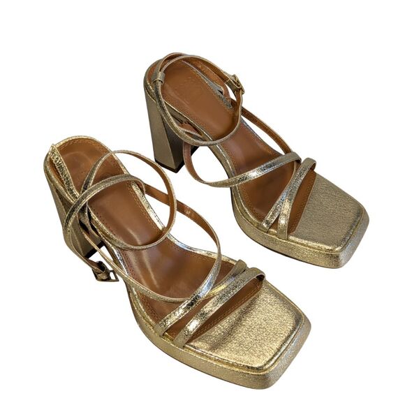 ASOS Design – Sandały Złote Platforma Crackle R. 37