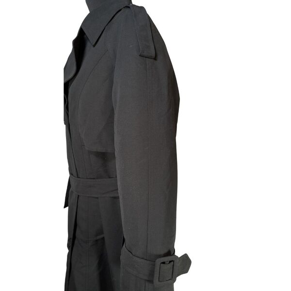 Klasyczny Czarny Długi Płaszcz Trencz Model 6701 Rozmiar 44 (XL) - zdjęcie 3