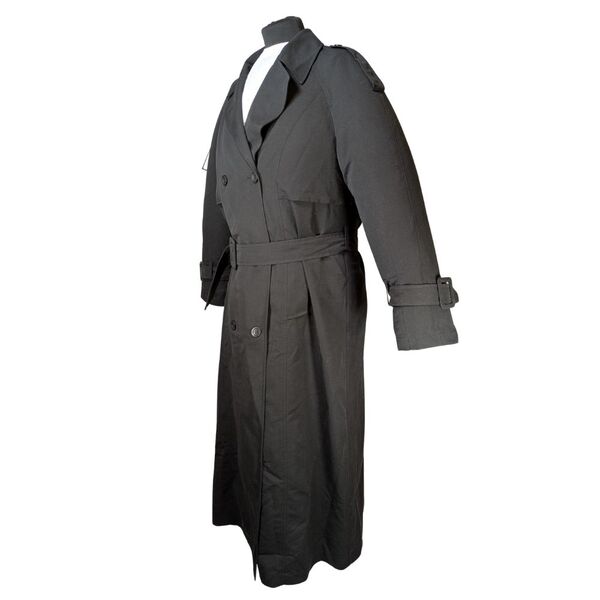 Klasyczny Czarny Długi Płaszcz Trencz Model 6701 Rozmiar 44 (XL) - zdjęcie 9