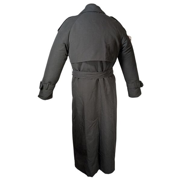 Klasyczny Czarny Długi Płaszcz Trencz Model 6701 Rozmiar 44 (XL) - zdjęcie 10