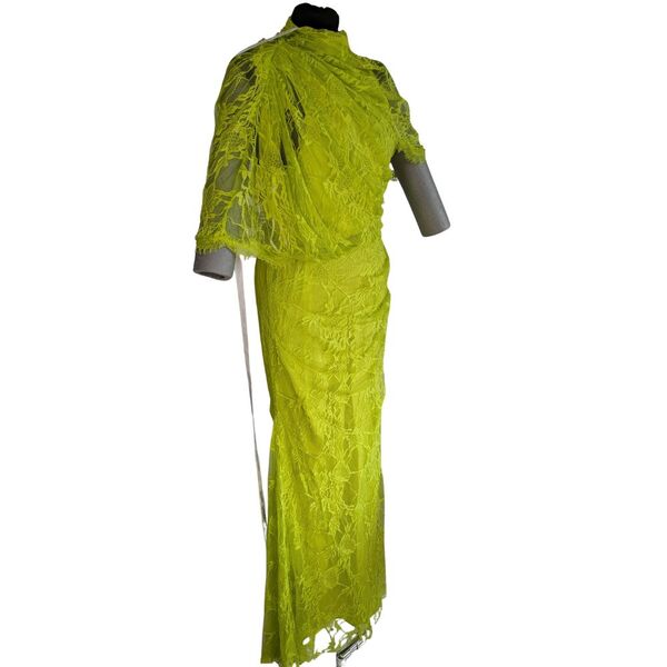 ARRANGE Sukienka Wieczorowa Koronkowa Limonkowa Rozmiar 38 - zdjęcie 5
