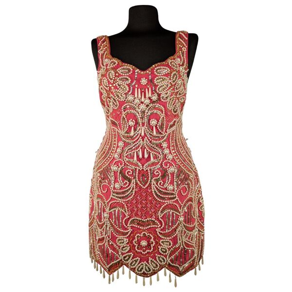 ASOS Design – Różowa Sukienka Mini z Koralikami 34